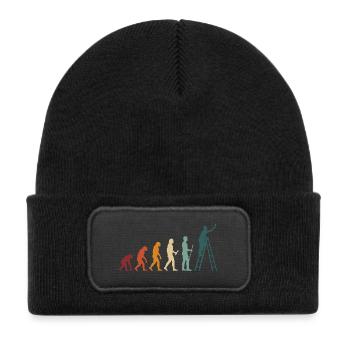 Evolution maler - Kinder Recycelter Patch Beanie - Schwarz - Vorne