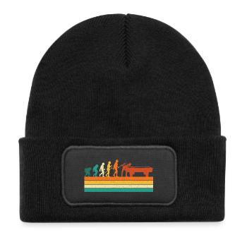 Billard Evolution Queue Sports Fan 8 Ball Humor - Kinder Recycelter Patch Beanie - Schwarz - Vorne