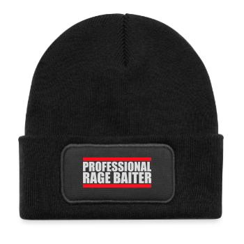 Professional Rage Baiter Troll Attention Fun - Kids' Recycled Patch Beanie - black - Front