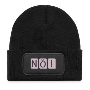 NÖ SAGEN - Kinder Recycelter Patch Beanie - Schwarz - Vorne
