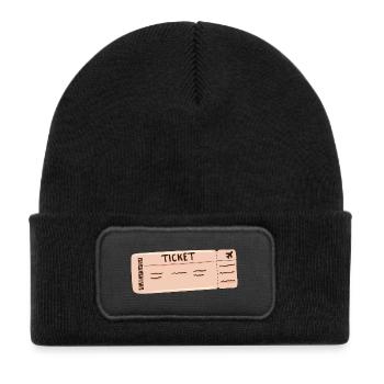 le billet Des vêtements pour toute la famille - Bonnet enfant en polyester recyclé avec patch - noir - Devant