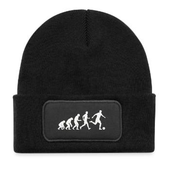 Football Evolution Silhouette Footballer Development - Kids' Recycled Patch Beanie - black - Front