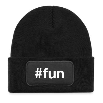 FUN Spass Hashtag - Kids' Recycled Patch Beanie - black - Front