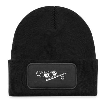 Billardkugeln Zeichnung - Kinder Recycelter Patch Beanie - Schwarz - Vorne