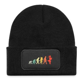 Retro Dudelsack Evolution Für Dudelsackspieler - Kinder Recycelter Patch Beanie - Schwarz - Vorne