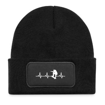 Battement de cœur du patineur - Bonnet enfant en polyester recyclé avec patch - noir - Devant