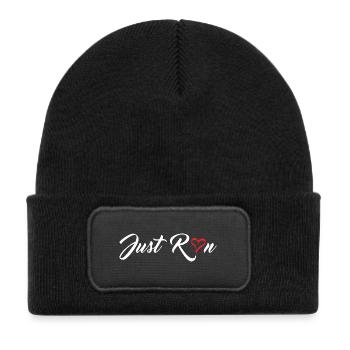 Cours juste - Bonnet enfant en polyester recyclé avec patch - noir - Devant