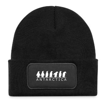 Vacances en famille en Antarctique : les manchots dans l’A - Bonnet enfant en polyester recyclé avec patch - noir - Devant