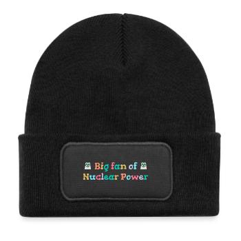 Big fan of nuclear energy - Kids' Recycled Patch Beanie - black - Front