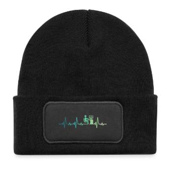 Heartbeat Programmer Developer - Kids' Recycled Patch Beanie - black - Front
