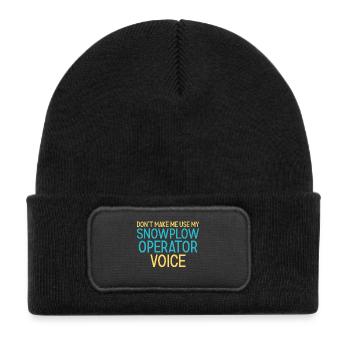 Snowplow Operator Voice Schneepflugfahrer - Kinder Recycelter Patch Beanie - Schwarz - Vorne