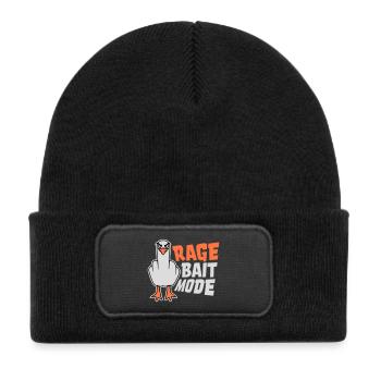 Rage Bait Fashion Seagull Bird Nasty Funny Provocation - Kids' Recycled Patch Beanie - black - Front