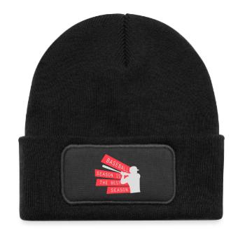 La saison de baseball est la meilleure saison des sports de fans - Bonnet enfant en polyester recyclé avec patch - noir - Devant