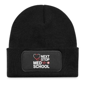 Med School Stethoscope Heart Tea - Kids' Recycled Patch Beanie - black - Front