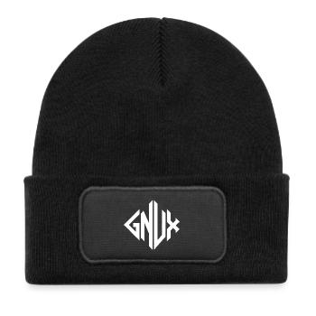 Gnux Monogram Geometry - Kids' Recycled Patch Beanie - black - Front