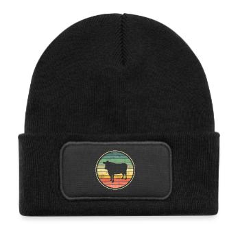 Cow cows - Kids' Recycled Patch Beanie - black - Front