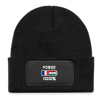 La Hongrie et France Power 100 % - Bonnet enfant en polyester recyclé avec patch - noir - Devant
