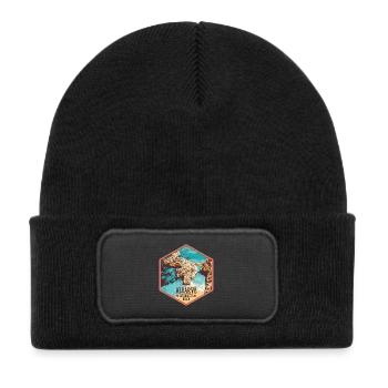 Estudantes beach near Lagos, Algarve - Kids' Recycled Patch Beanie - black - Front