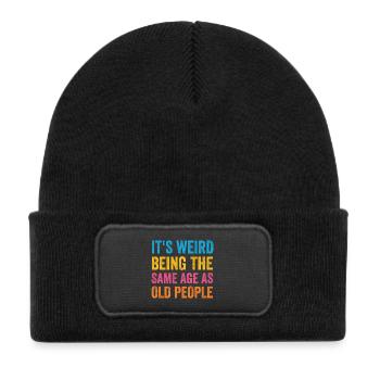 It's Weird Being The Same Age As Old People Retro - Kids' Recycled Patch Beanie - black - Front
