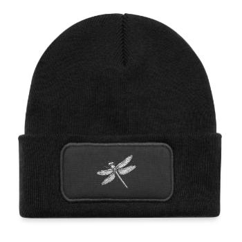 Libelle - Kinder Recycelter Patch Beanie - Schwarz - Vorne