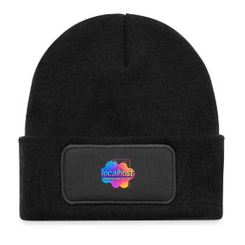 Localhost Buntes Grafik-T-Shirt für Entwickler - Kinder Recycelter Patch Beanie - Schwarz - Vorne