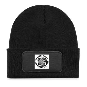 Radial Optical Illusion - Kids' Recycled Patch Beanie - black - Front