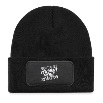 Null Reaktion - ist mir egal - Kinder Recycelter Patch Beanie - Schwarz - Vorne