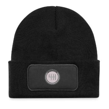 Emblème du manuelschaltung Sauver les manuels - Bonnet enfant en polyester recyclé avec patch - noir - Devant