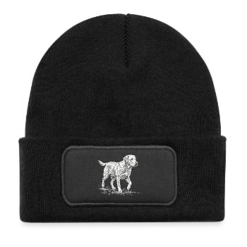 Labrador Sketch White – Minimalist Design - Kids' Recycled Patch Beanie - black - Front