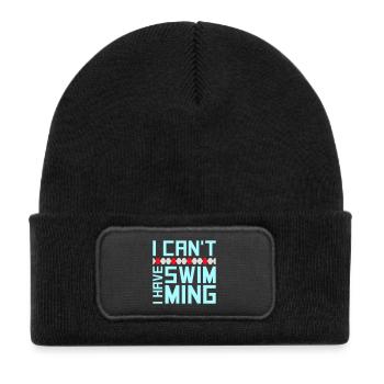 Je ne peux pas, j’ai une excuse de nageur drôle - Bonnet enfant en polyester recyclé avec patch - noir - Devant