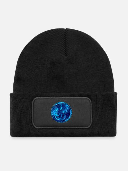 Blue Dragon - Kinder Recycelter Patch Beanie - Schwarz