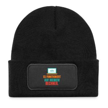 Es funktioniert auf meinem Rechner – IT Spruch - Kinder Recycelter Patch Beanie - Schwarz - Vorne