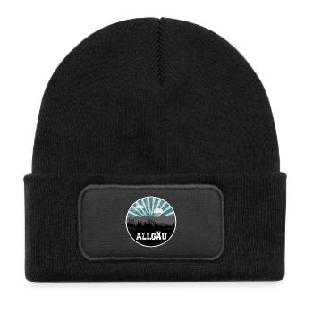 Ligne d’horizon de l’heure bleue de l’Allgäu - Bonnet enfant en polyester recyclé avec patch - noir - Devant