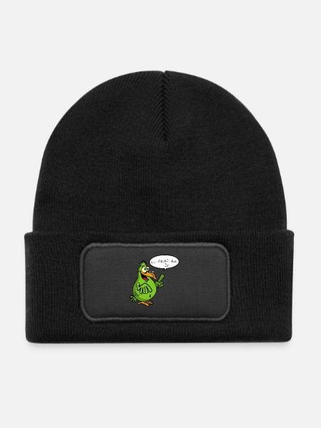 Intelligenter Vogel - Kinder Recycelter Patch Beanie - Schwarz