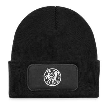 Conception de silhouette rock 'n' roll - Bonnet enfant en polyester recyclé avec patch - noir - Devant