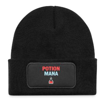 Potion Mana Text Gaming - Kids' Recycled Patch Beanie - black - Front