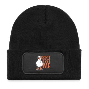 Ne me teste pas mouette oiseau coquine doigt d’honneur maléfique - Bonnet enfant en polyester recyclé avec patch - noir - Devant