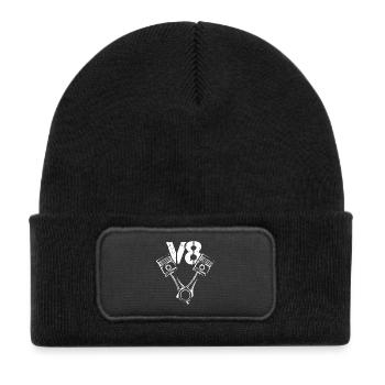 V8 Symbole Moteur Piston Illustration Voitures Graphique - Bonnet enfant en polyester recyclé avec patch - noir - Devant