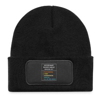 Veterinarian, Receptionist, Veterinarian, Secretary - Kids' Recycled Patch Beanie - black - Front