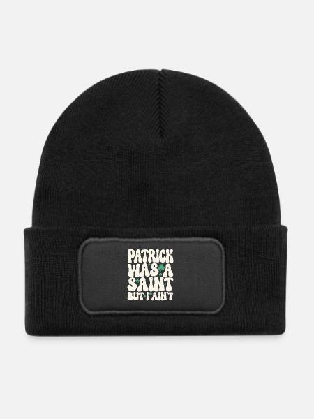 Patrick war ein Heiliger, aber ich bin nicht St. Patrick's Day - Kinder Recycelter Patch Beanie - Schwarz - Vorne