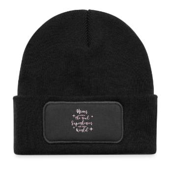 Mama Mutter - Kinder Recycelter Patch Beanie - Schwarz - Vorne
