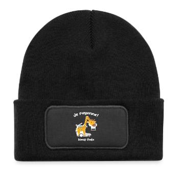 Je rayonne Manip radio Girafe Radiologie médicale - Bonnet enfant en polyester recyclé avec patch - noir - Devant