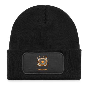 jukebox to world off - Kids' Recycled Patch Beanie - black - Front