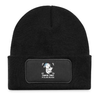 Ours polaire Ours polaire Environnement Protection du climat Conservation de la nature - Bonnet enfant en polyester recyclé avec patch - noir - Devant