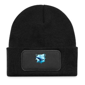 Motif de requin-baleine : Une majesté - Bonnet enfant en polyester recyclé avec patch - noir - Devant