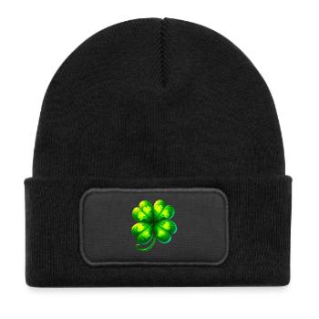 Four-leaf clover - Kids' Recycled Patch Beanie - black - Front