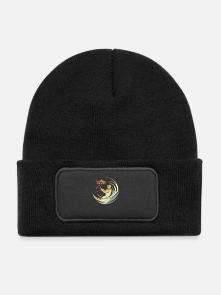 Vintage Fischen - Kinder Recycelter Patch Beanie - Schwarz