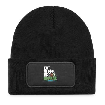 Billard Spielen Pool Snooker Billardspieler - Kinder Recycelter Patch Beanie - Schwarz - Vorne