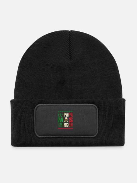 Mexikanisches Vintage Vater Spruch Design - Kinder Recycelter Patch Beanie - Schwarz - Vorne