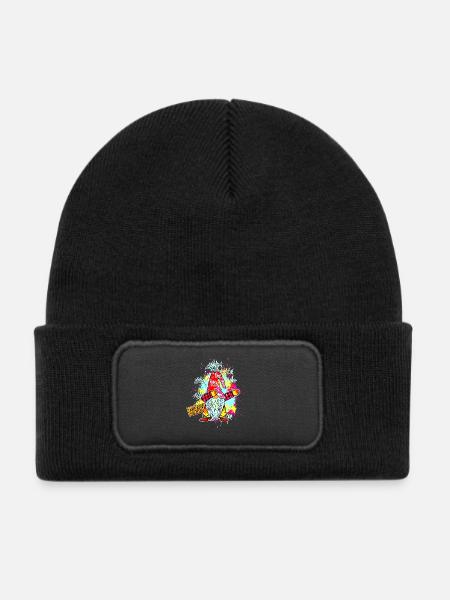 KREATIV WICHTEL Dab Graffiti Künstler XMas  - Kinder Recycelter Patch Beanie - Schwarz